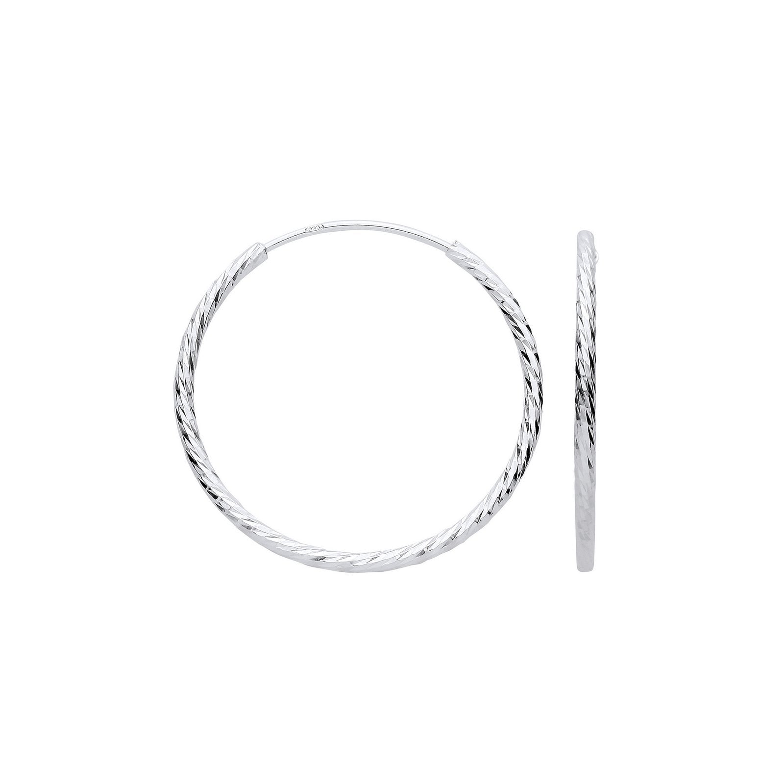 Silver 30mm Hoop Earrings - Fine Ring - Certified Authentic - Swiss Made - UK Stock – Luxury Jewellery by Imperial Tim